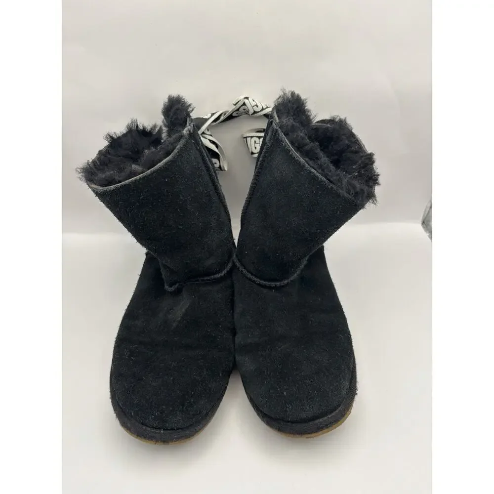 Ugg Bailey Bow II Black Boots Kids Size 5